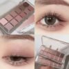 12-Color Low Saturation Matte Eyeshadow Palette Tea Apricot Earth Tones Long Lasting All-Matte Eye Makeup for Daily Use