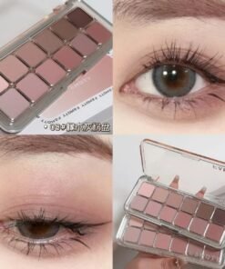 12-Color Low Saturation Matte Eyeshadow Palette Tea Apricot Earth Tones Long Lasting All-Matte Eye Makeup for Daily Use